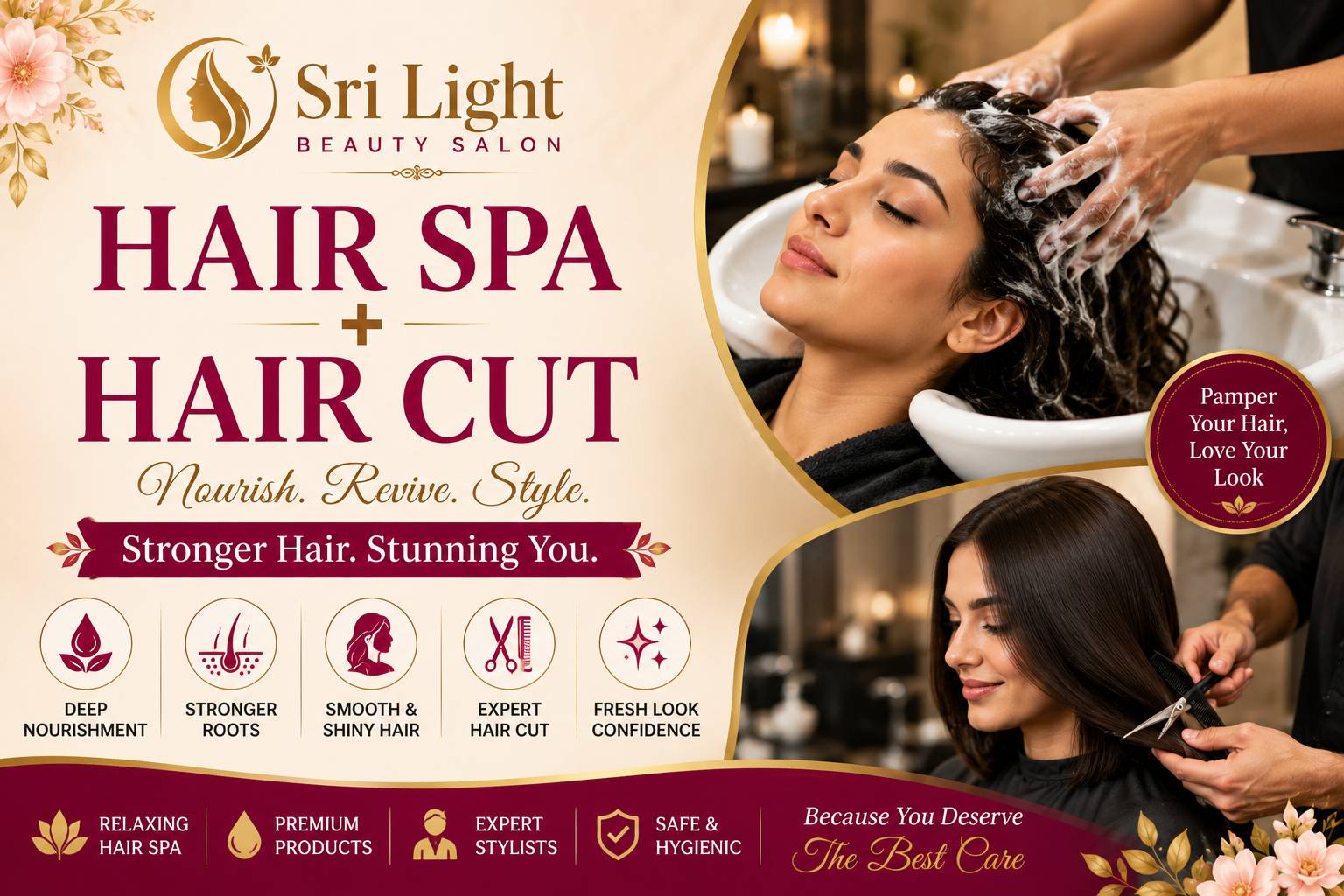 Hair Spa + Hair Cut Services